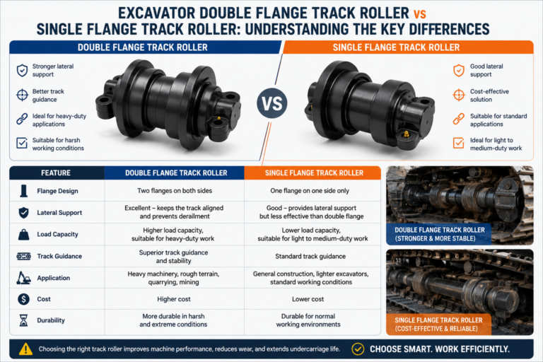 Excavator Double Flange Track Roller vs Single Flange Track Roller: Understanding the Key Differences