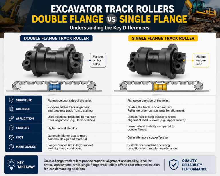 Excavator Double Flange Track Roller vs Single Flange Track Roller: Understanding the Key Differences
