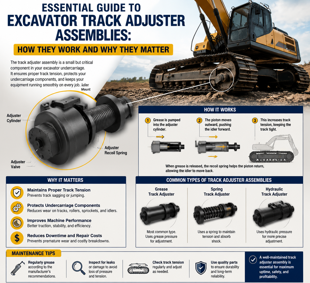 Essential Guide to Excavator Track Adjuster Assemblies: How They Work and Why They Matter