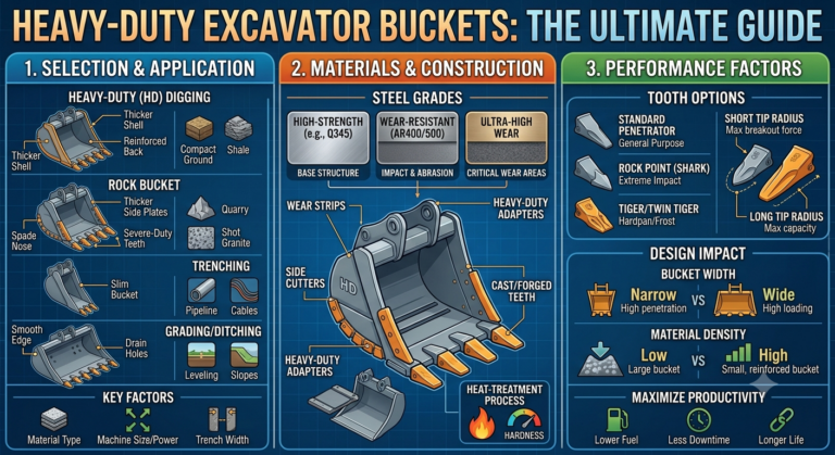 Heavy-Duty Excavator Buckets: The Ultimate Guide to Selection, Materials, and Performance