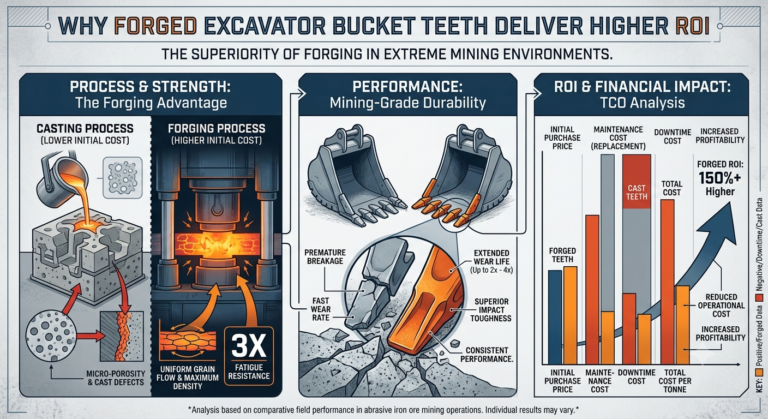 Why Forged Bucket Teeth Deliver Higher ROI in Mining and Heavy-Duty Excavation